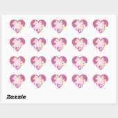 Pink Unicorn Pegasus Heart Sticker (Blatt)