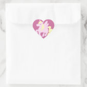 Pink Unicorn Pegasus Heart Sticker (Tasche)