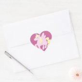 Pink Unicorn Pegasus Heart Sticker (Umschlag)