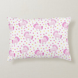 Pink Unicorn Polka Dots Magisches Hübsches Märchen Dekokissen