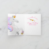 Pink Unicorn Princess with Crown and Sceptre Karte (Innenseite)