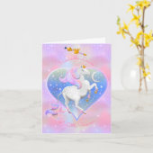 Pink Unicorn Princess with Crown and Sceptre Karte (Gelbe Blume)