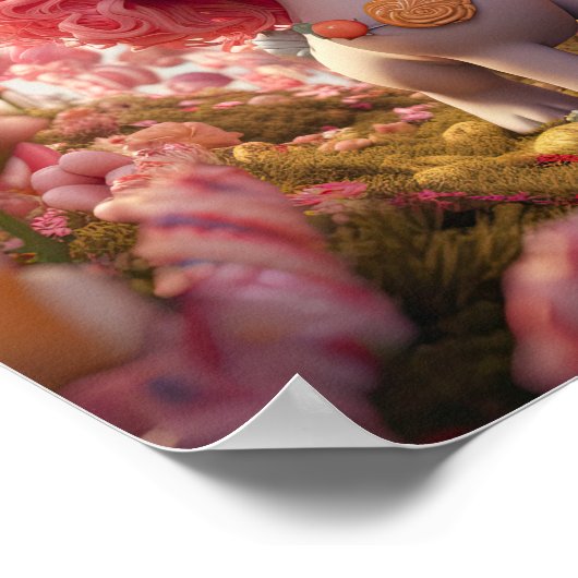 PINK UNICORN Printable Poster (Ecke)