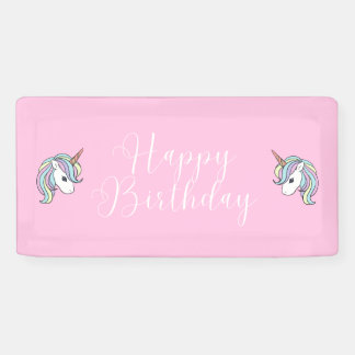 Pink Unicorn Thema Geburtstagsparty Banner