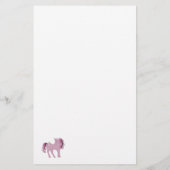 Pink Unicorn und Stars Stationery Briefpapier (Rückseite)