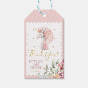 Pink Unicorn Vielen Dank Tags Geburtstagsdusche Geschenkanhänger