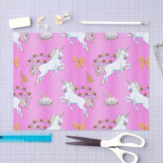 Pink Unicorn Weihnachten Seidenpapier (Handwerk)