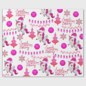Pink Unicorns Weihnachtswrapping Paper Geschenkpapier (Flach)