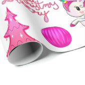 Pink Unicorns Weihnachtswrapping Paper Geschenkpapier (Rolleneckpunkt)