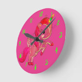 Pink Unicoron Wall Uhr (Winkel)
