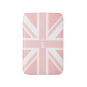 Pink Union Jack UK Flag Monogram Bath Mat Badematte (Vorderseite Vertikal)