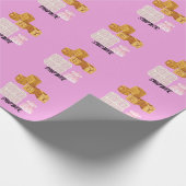 Pink Unique Baby Girl Dice Babydusche Geschenkpapier (Ecke)