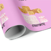 Pink Unique Baby Girl Dice Babydusche Geschenkpapier (Rolleneckpunkt)