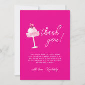 Pink Unique Brunch Champagner Baby Dusche Dankeskarte (Vorderseite)