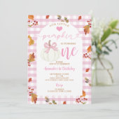 Pink unser kleiner Kürbis dreht einen Herbst Herbs Einladung (Stehend Vorderseite)