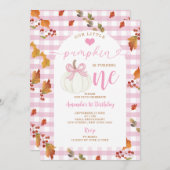 Pink unser kleiner Kürbis dreht einen Herbst Herbs Einladung (Vorne/Hinten)