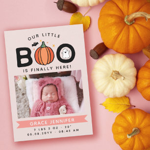 Pink unser kleines Boo Endlich hier Halloween Baby Ankündigung