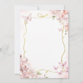 Pink Unser kleines Schmetterling-Blumenmädchen 1.  Einladung (Rückseite)