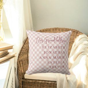 Pink Unsere Enkelkinder benennen Geschenk für Groß Kissen