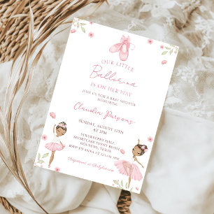 Pink unsere kleine Ballerina Babydusche Einladung
