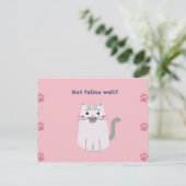 Pink Unwell Cat Icon Gruß Postkarte (Stehend Vorderseite)