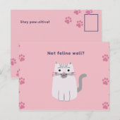 Pink Unwell Cat Icon Gruß Postkarte (Vorne/Hinten)