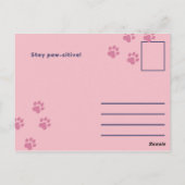 Pink Unwell Cat Icon Gruß Postkarte (Rückseite)