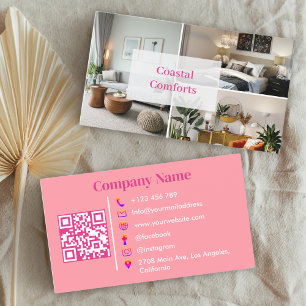 Pink Vacation Rental Guest House QR Code Visitenkarte