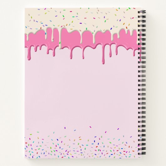 Pink Vainilla Frosting Drip & Sprinkle Recipe Notizblock (Rückseite)