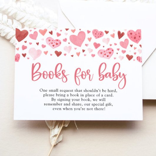 Pink Valentine Baby Showbücher für Baby Game Einladung