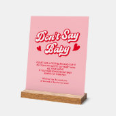 Pink Valentine Baby Shower Say Baby Game nicht Acrylschild (Winkel)