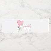 Pink Valentine Balloon Babydusche Wasserflaschenetikett (Einzelnes Label)