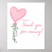 Pink Valentine Balloon Danke, dass du gekommen bis Poster (Vorne)