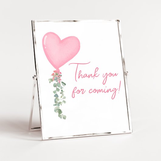 Pink Valentine Balloon Danke, dass du gekommen bis Poster