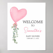 Pink Valentine Balloon Willkommen Poster (Vorne)