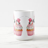 PINK VALENTINE FLAMINGO MIT STRAWBERRY CUPCAKE KAFFEETASSE (Mittel)