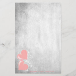 Pink Valentine Hearts Personalisiert Stationery Briefpapier