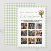 Pink Valentine How Old Were The Bride & Groom Game Einladung (Vorne/Hinten)