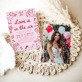 Pink Valentine Love is in the Air Bridal Shower Einladung