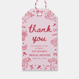 Pink Valentine Love is in the Air Bridal Shower Geschenkanhänger