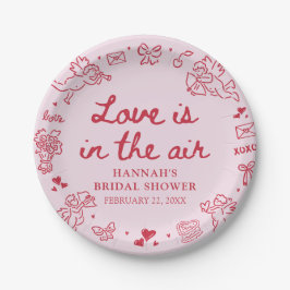 Pink Valentine Love is in the Air Bridal Shower Pappteller