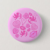 Pink-Valentine-Muster Button (Vorderseite)