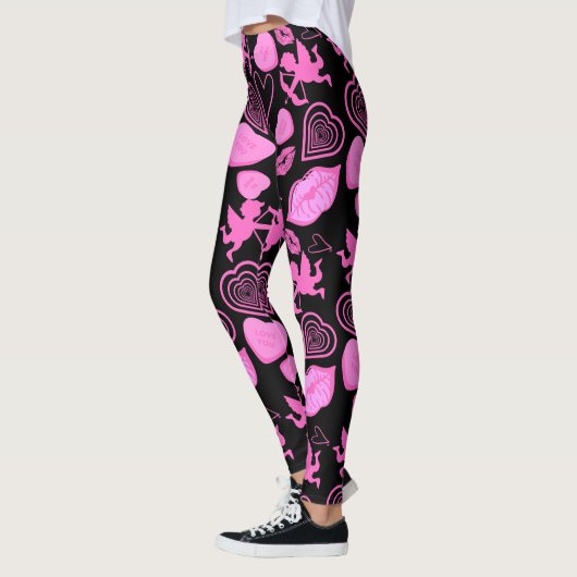 Pink-Valentine-Muster Leggings (Links)