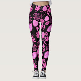 Pink-Valentine-Muster Leggings