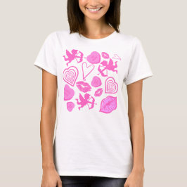 Pink-Valentine-Muster T-Shirt