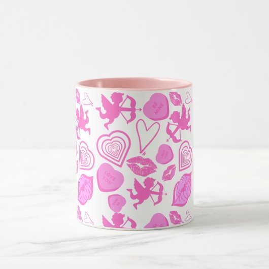 Pink-Valentine-Muster Tasse (Zentrum)
