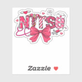 Pink Valentine Nurse, Valentine Coquette Bow Overs Aufkleber (Blatt)