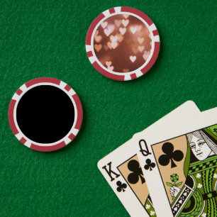 PINK VALENTINE"S DAY HEARTS POKERCHIPS