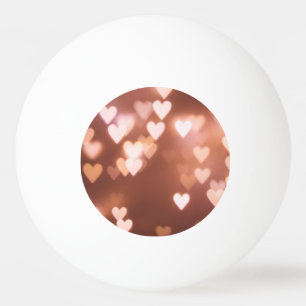 PINK VALENTINE"S DAY HEARTS TISCHTENNISBALL