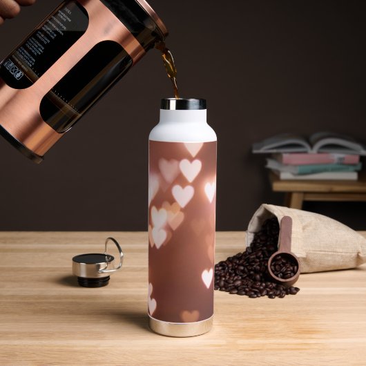 PINK VALENTINE"S DAY HEARTS TRINKFLASCHE (Kaffee)